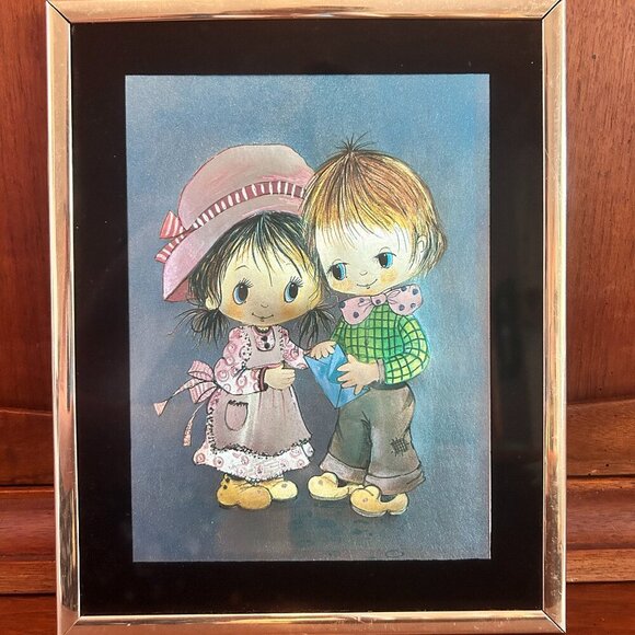 Vintage Cute Kids Wall Art | Framed Retro Illustration | Whimsical Nursery Decor - Picture 1 of 4